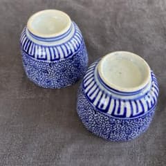 骨董品 明治期 印判 蕎麦猪口 2客セット 微塵唐草模様 - メルカリ