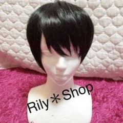 新品 ネット付 ショート ウィッグ 男装 黒髪 コスプレ おそ松 キリト 121のサムネイル