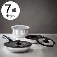 IH・ガス火 取っ手が取れる  超軽量鍋フライパン7点セット(TORERU2)のサムネイル