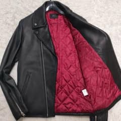 ◎美品 メンズビギ ダブルライダースジャケット 羊革 裏地