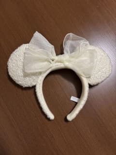 ディズニー ホワイト 白 カチューシャ シアーリボンのサムネイル