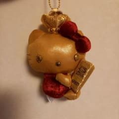 サンリオ　キティ　ぬいぐるみマスコット　ゴールドバー