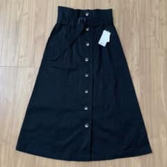 【新品 タグ付き】MOUSSY フロントボタン フレアスカート ブラック 0のサムネイル