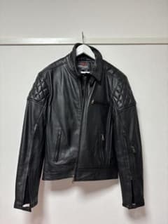 ROUGH & ROAD ベンテッドシングルレザージ ヤケットLLサイズブラック 
