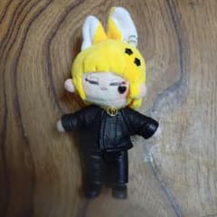 自作ぬいぐるみ 14cm 黒レザージャケット キツネちゃん - メルカリ