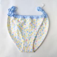 ふんどしパンツ 綿100% ショーツ(カラフル水玉②リボンクリーム)のサムネイル