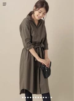 chocol raffine ロングシャツワンピース カーキのサムネイル