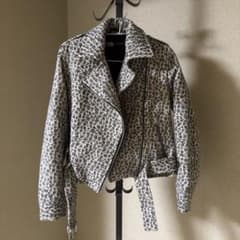 ZARA レオパード柄 ライダースジャケットのサムネイル