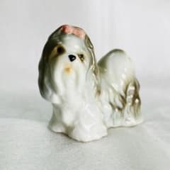 Goebel ゲーベル社　ヨークシャーテリア　犬　陶器　置物　ホワイトとグレー Goebel ゲーベル社 ヨークシャーテリア 犬 陶器 置物 ホワイトとグレー
