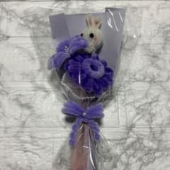 韓国風モールフラワー ミニブーケ 枯れない花 推し活 誕生日プレゼント フォト紫