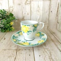 バラの花柄 コーヒーカップとソーサーセット　桂由美