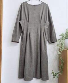 index 千鳥格子 ウエストタック ロングワンピース M秋冬 美品のサムネイル