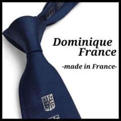 ✨美品✨ドミニクフランス ネクタイ クレスト柄 紋章 ネイビー シルク