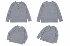 REMI RELIEF レミレリーフ ヘンリーネック 長袖Tシャツ グレー S 