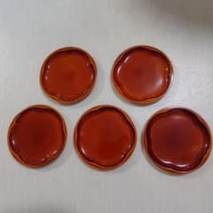 溜塗 菓子皿 5枚セットのサムネイル