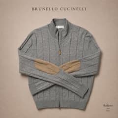 ブルネロクチネリ リブ エルボーパッチカーディガン Brunello - メルカリ