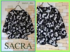 日本製 サクラ SACRA カモフラージュ柄 迷彩 圧縮ニット トップス カーキのサムネイル