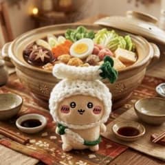 ちいかわ おすわりぬいぐるみ ハンドメイド ネギ帽子とバッグ 着せ替えのサムネイル