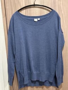 GAP メリノウール混 クルーネックニット XS ブルー 長袖セーターのサムネイル