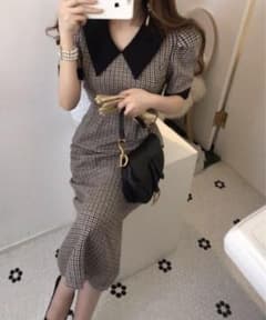 ワンピース ロングワンピース チェック柄のサムネイル