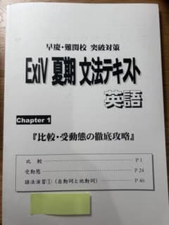 早稲アカ Exiv 中3 英語　夏期　文法テキストのサムネイル