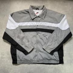 90s銀タグ】NIKE ナイロンコーチジャケット L 裏フリース 台湾製 希少 