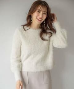 【洗える】フィルムラメシャギー ニットのサムネイル