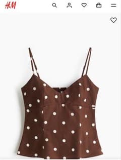 H&M DIVIDED ドット柄 ビスチェ ブラウンのサムネイル