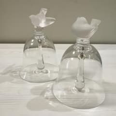 l*s様 美品 本物 ラリック LALIQUE クリスタルベル ペア 小鳥 フロ