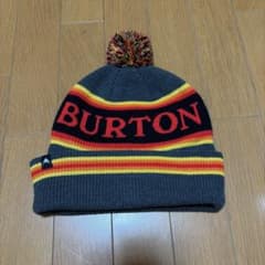BURTON ニット帽 ビーニー ポンポン レッド - メルカリ