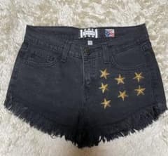 【新品】UNITED COUTURE デニムショートパンツ ブラック S