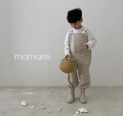 mamami キッズ オーバーオール ベージュ Mのサムネイル