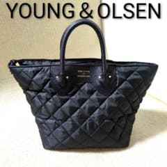 YOUNG & OLSEN キルティング トートバッグ ブラックのサムネイル