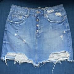 ZARA デニム ミニスカート　デニムスカート　ダメージのサムネイル