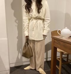 lawgy    satin wrinkles layered pantsのサムネイル