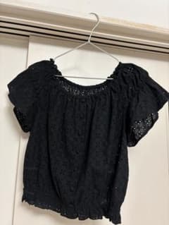 Thumbnail of ローリーズファーム刺繍入りブラックフレア袖トップス Mサイズ