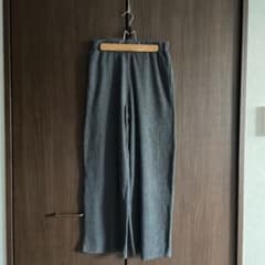 リブワイドパンツ ウエストゴム ゆったりパンツ レギパンのサムネイル