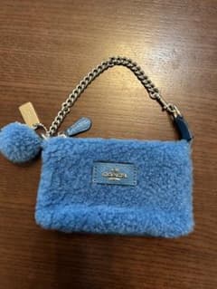 COACH ブルーポーチ ファーミニ美品 - メルカリ