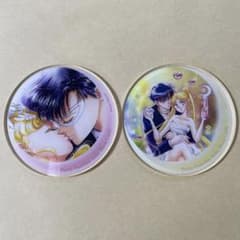 セーラームーン　セーラームーンカフェ　アクリルコースター　A　ピンク　B　黄色