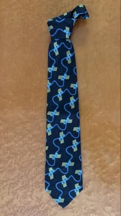 ROISE-V ネイビー 幾何学模様 ネクタイ