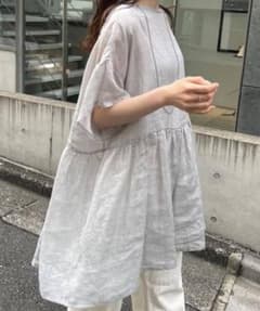 ピュアルセシンWEB限定／Du noirラミーリネン 後ろリボンギャザーブラウスのサムネイル