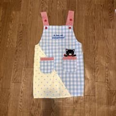キッズ エプロン 130cm 猫柄 チェック 水玉のサムネイル