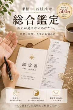 オープン価格500円】恋愛・仕事・金運・人生のお悩み｜手相×四柱推命
