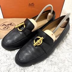 【美品】HERMES シェーヌダンクル ローファー チャンキーヒール　24.5 美品】HERMES シェーヌダンクル ローファー チャンキーヒー