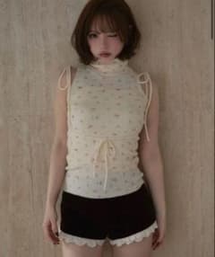 andmary Rosie flower knit tops レッド andmary Rosie flower knit tops red 正規品 - メルカリ