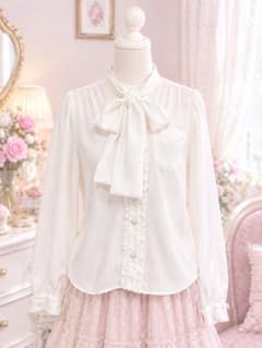 Ank Rouge ボウタイブラウス ホワイト 【クリーニング済】のサムネイル