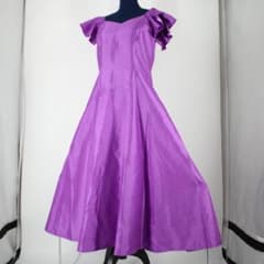 【日本製 フラダンス衣装】パープル Paondor ワンピース ドレス 紫 光沢 日本製 フラダンス衣装】パープル Paondor ワンピース ドレス 紫 光沢