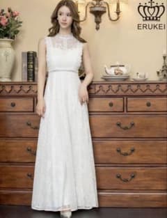 エルケイ ロングドレス 白 総レース　美品　キャバ　ナイト エルケイ ロングドレス 白 総レース 美品 キャバ ナイト - メルカリ
