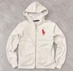 超美品✨RALPH LAURENラルフローレンビッグポニー パーカー 白　Mのサムネイル