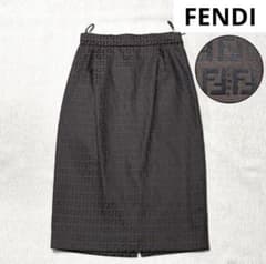 美品✨FENDI フェンディ ジャガード スカート ズッカ 総柄　FF ロゴ 極美品 FENDI ズッカ ジャガード スカート ヴィンテージ フェンディ38